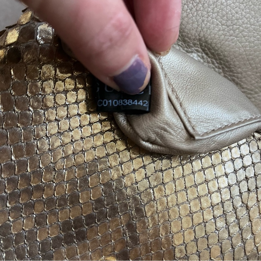 Gucci Metallic Gold Python Shoulder Bag - image 4